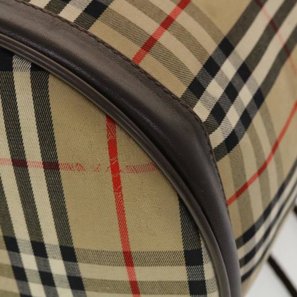 BURBERRYSs Nova Check Shoulder Bag Nylon Leather Beige Auth 44757 - Picture 10 of 16